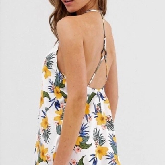 New Look Women's Boho Tropical Pattern Beach Dress/ Cover Up EUC Sz Medium - Picture 2 of 8